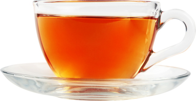 Transparent Glass Cup of Black Tea Isolated